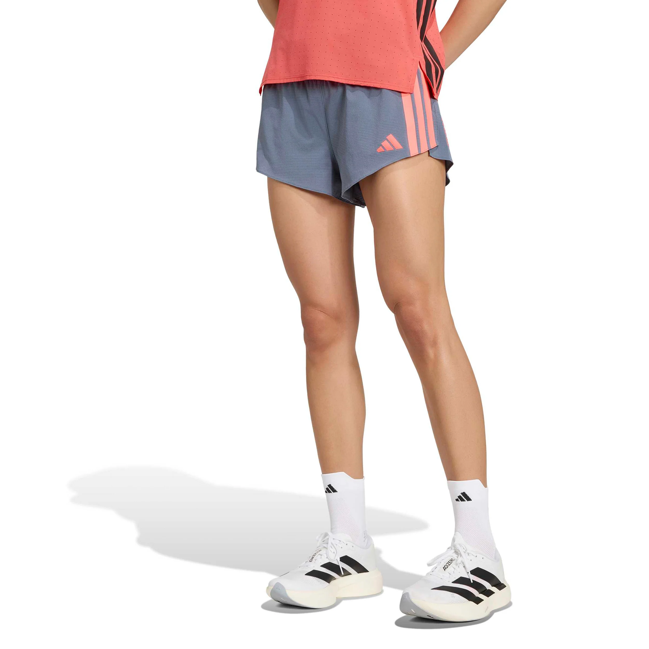 adizero Gel 2in Hardloopshorts Dames - grijs, koraal - Image 2