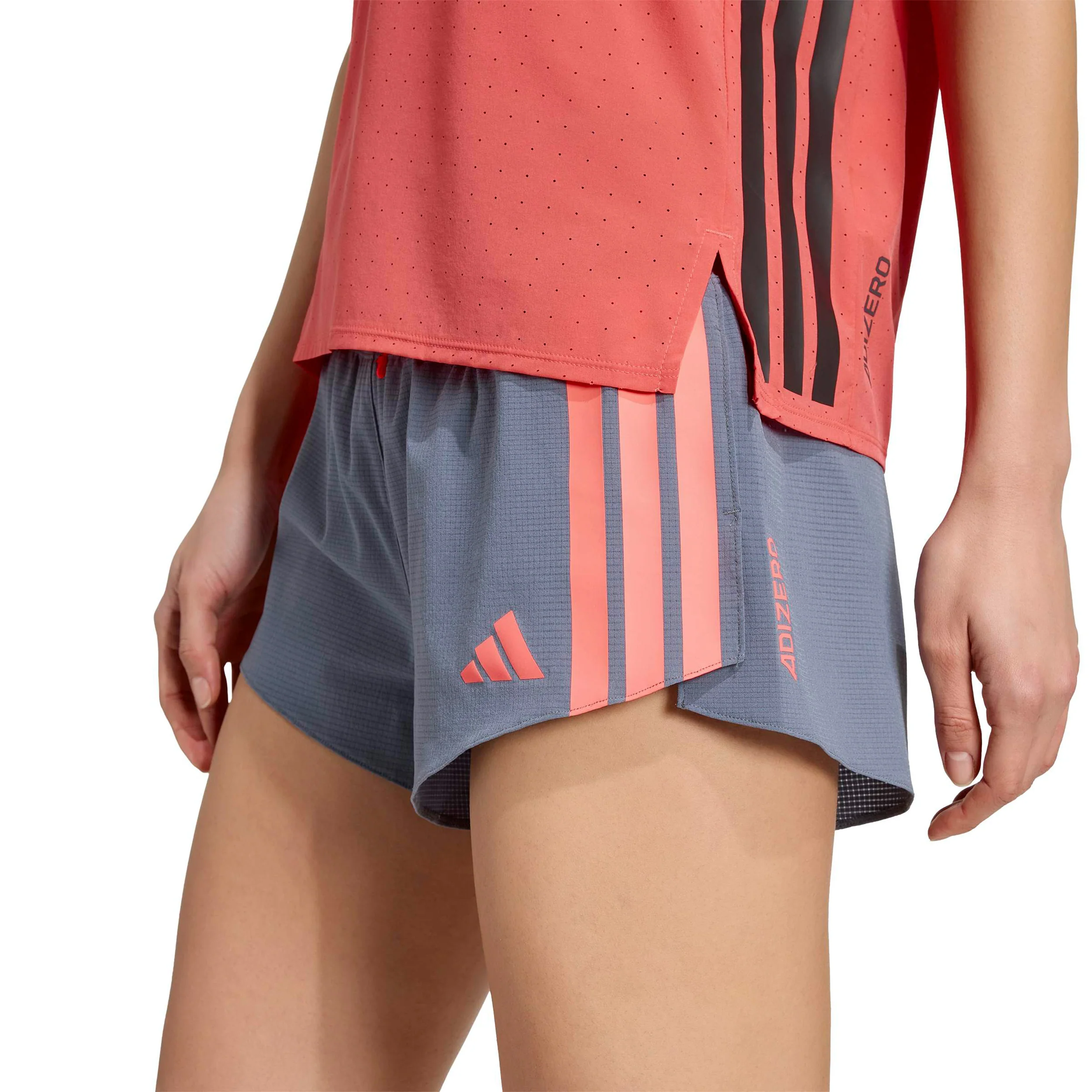 adizero Gel 2in Hardloopshorts Dames - grijs, koraal - Image 5