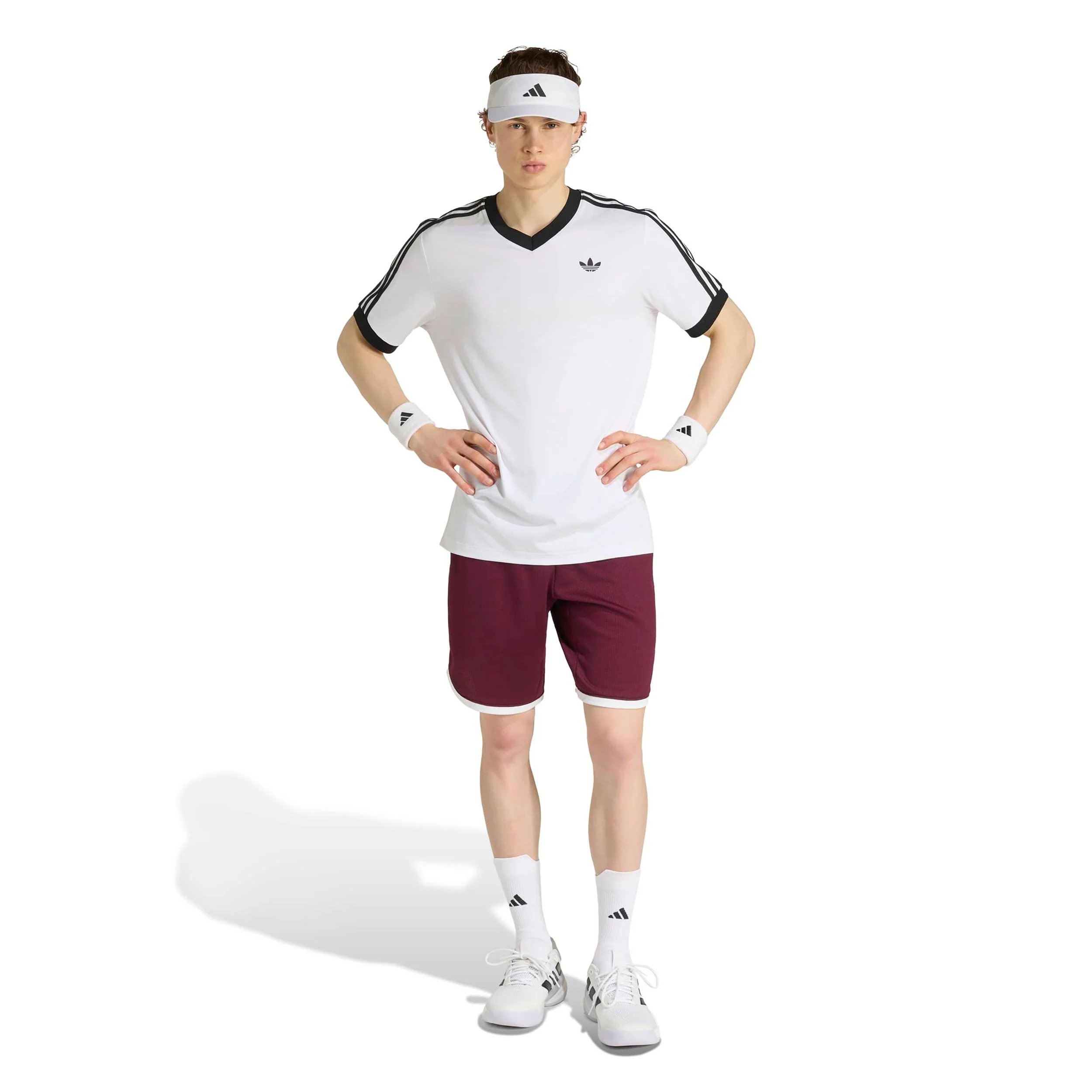 Classics 9Inch Shorts Heren - wijnrood, wit - Image 4