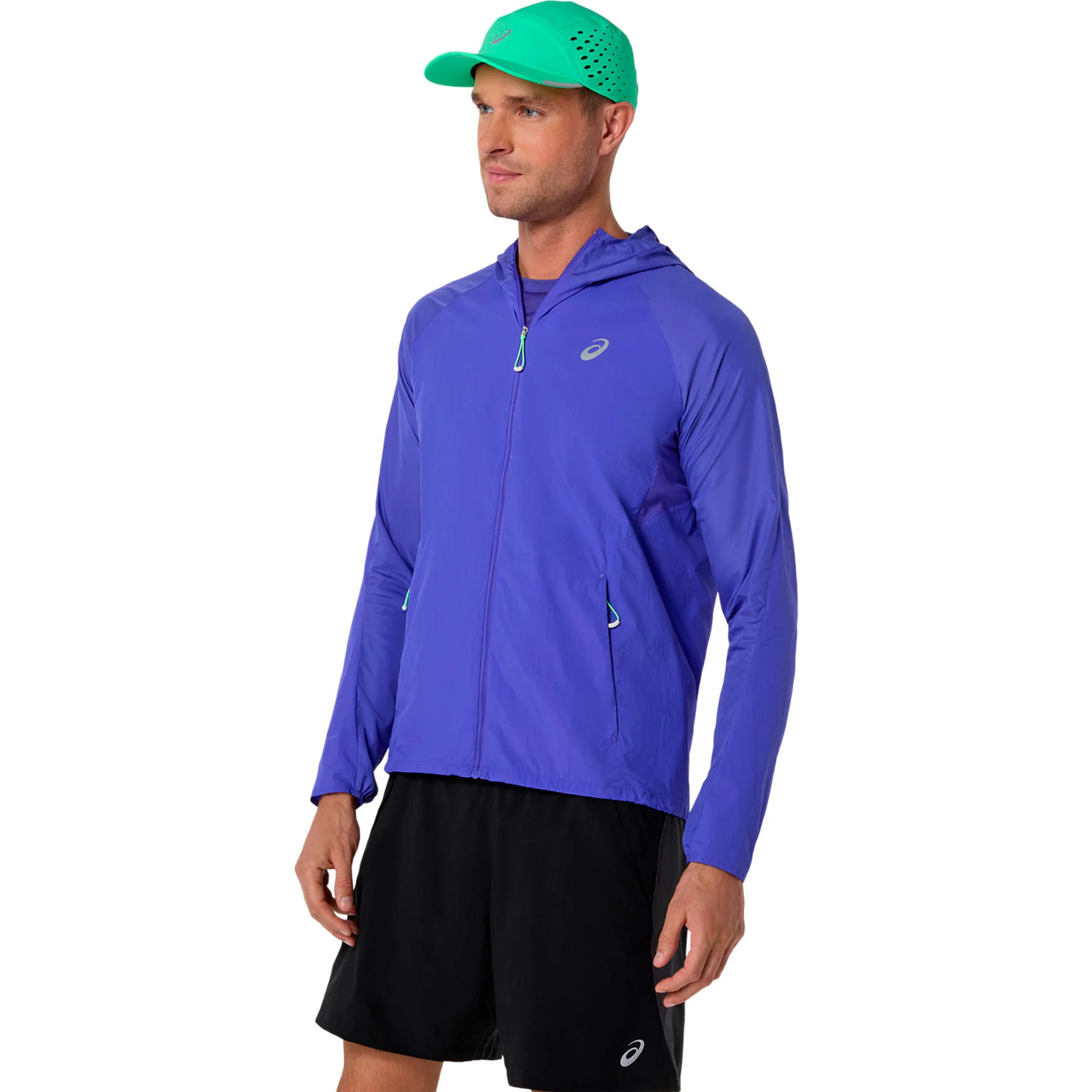 Road Packable Jacket Hardloopjas Heren - blauw, groen