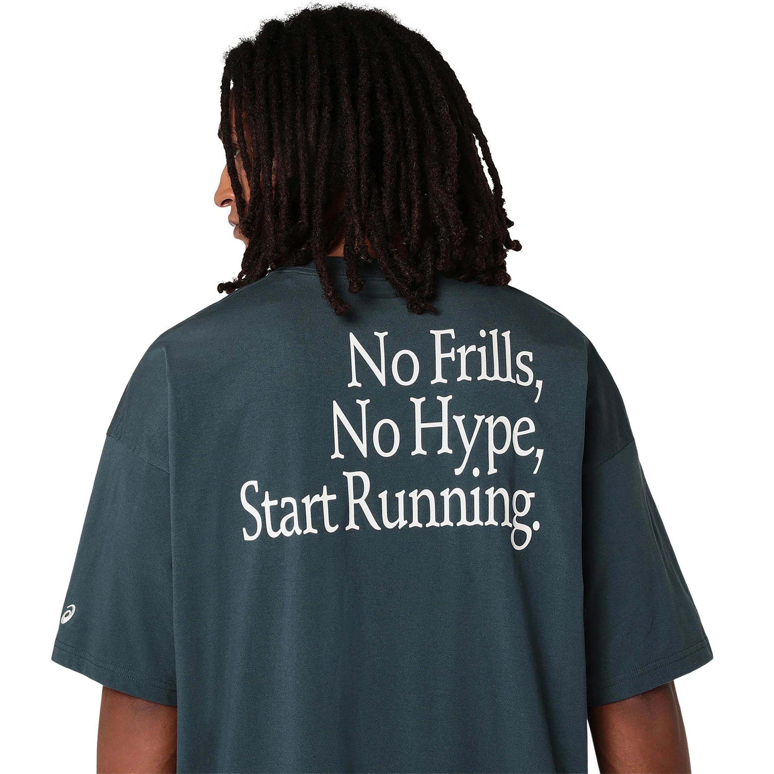 Runner Message Graphic Relaxed Hardloopshirt Heren - blauwgrijs - Image 4