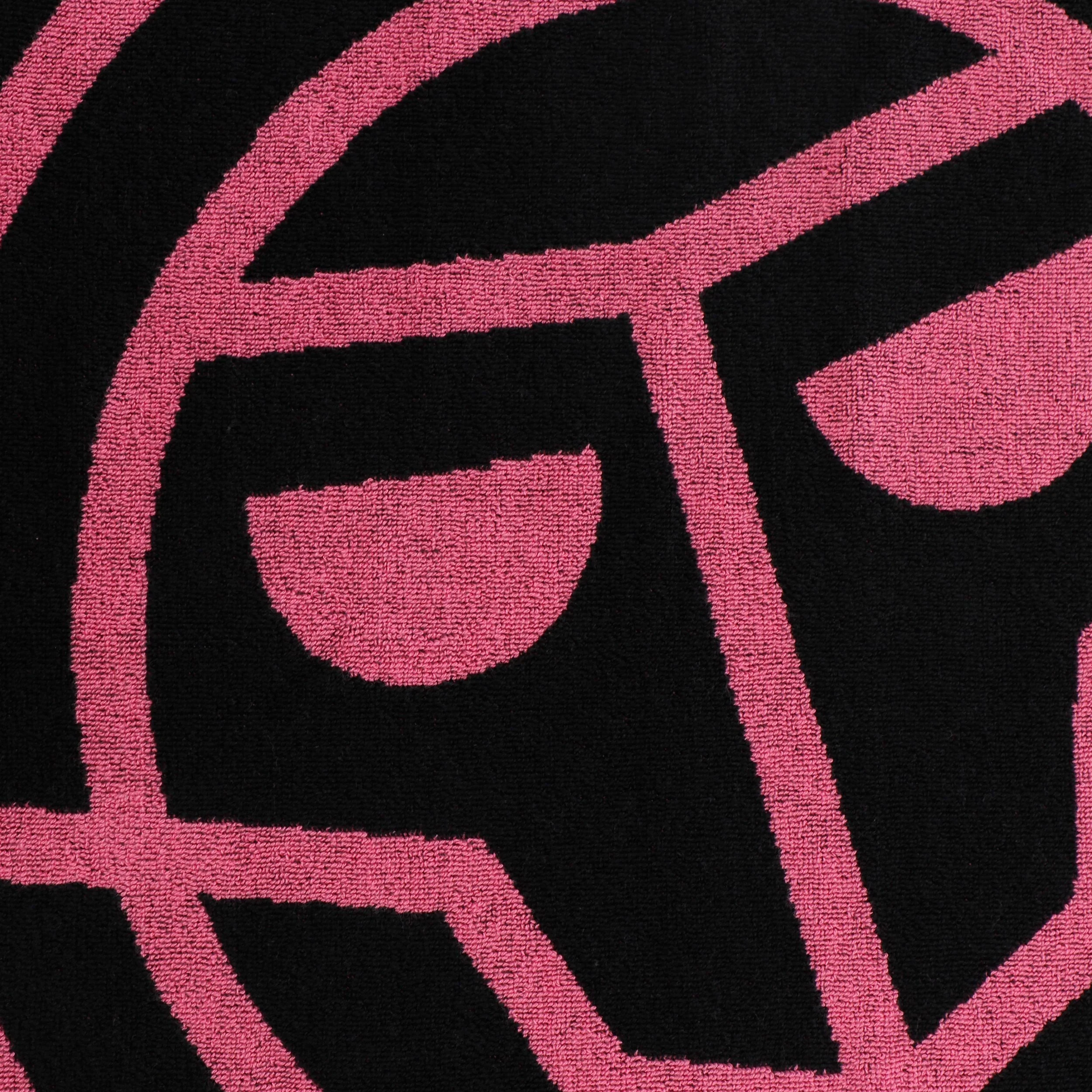Badehandtuch 50x100cm Handdoek -zwart,pink - Image 3