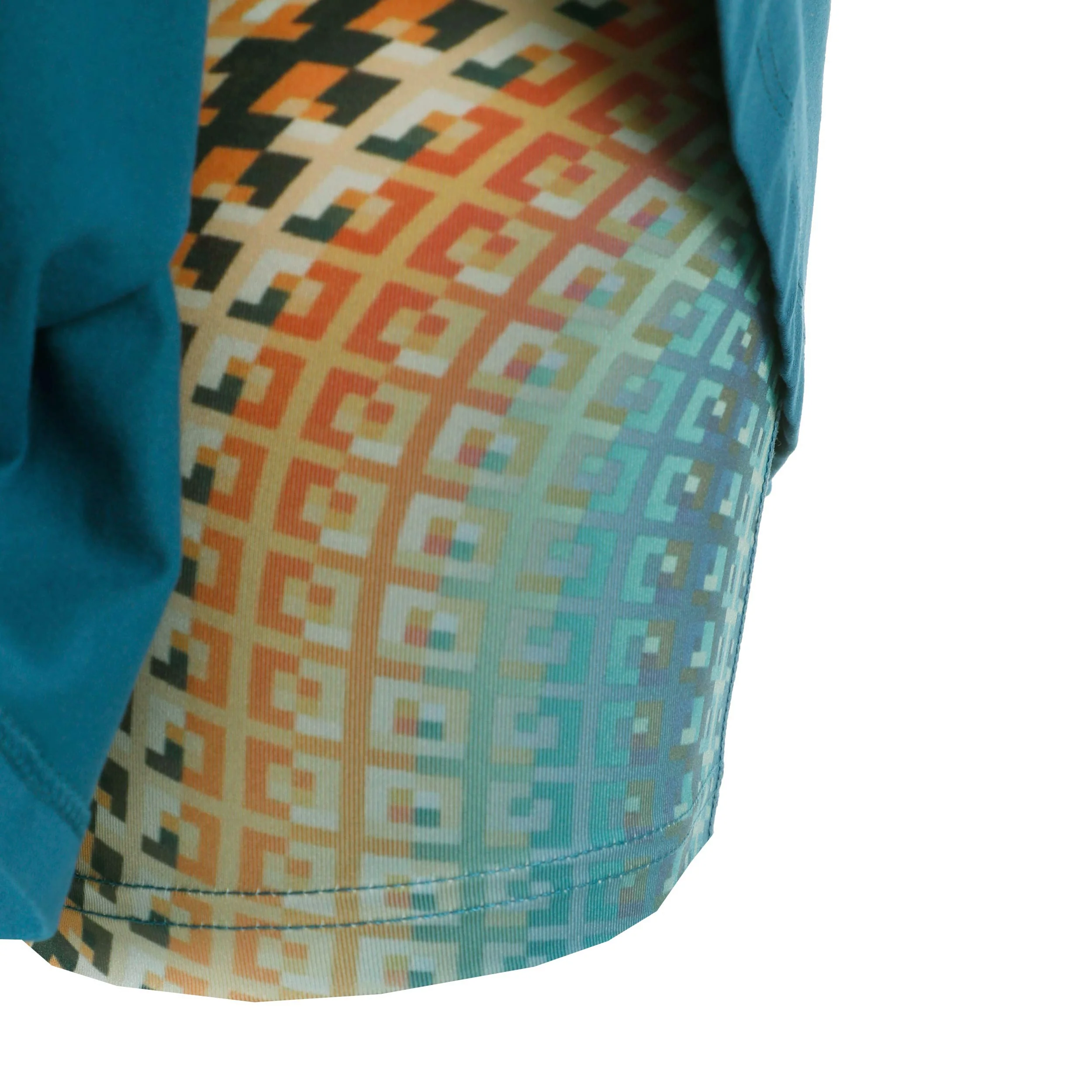 Komodo Printed Wavy Rok Dames-Petrolblauw - Image 4