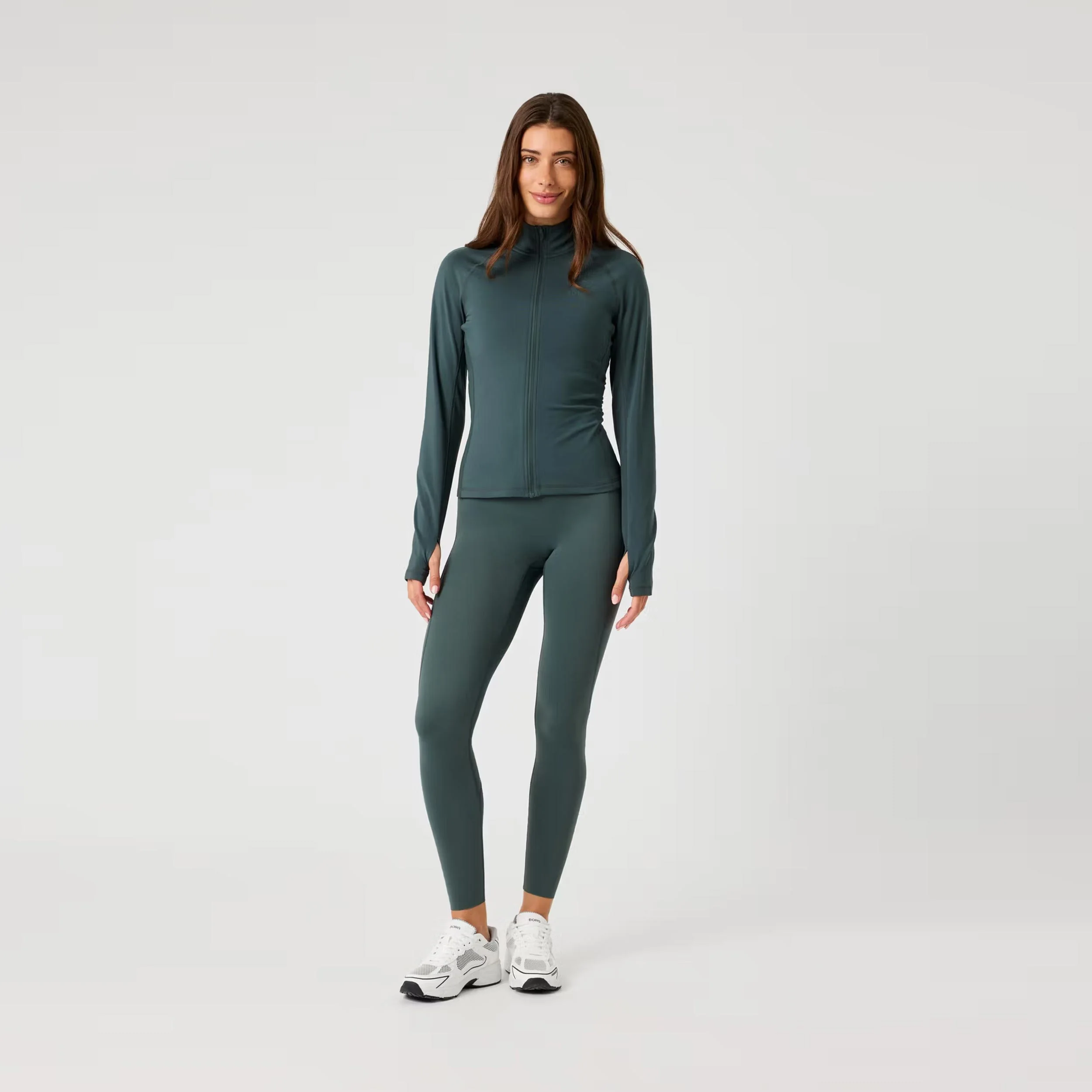 Full Zip Midlayer Trainingsjack Dames-donkergroen - Image 5