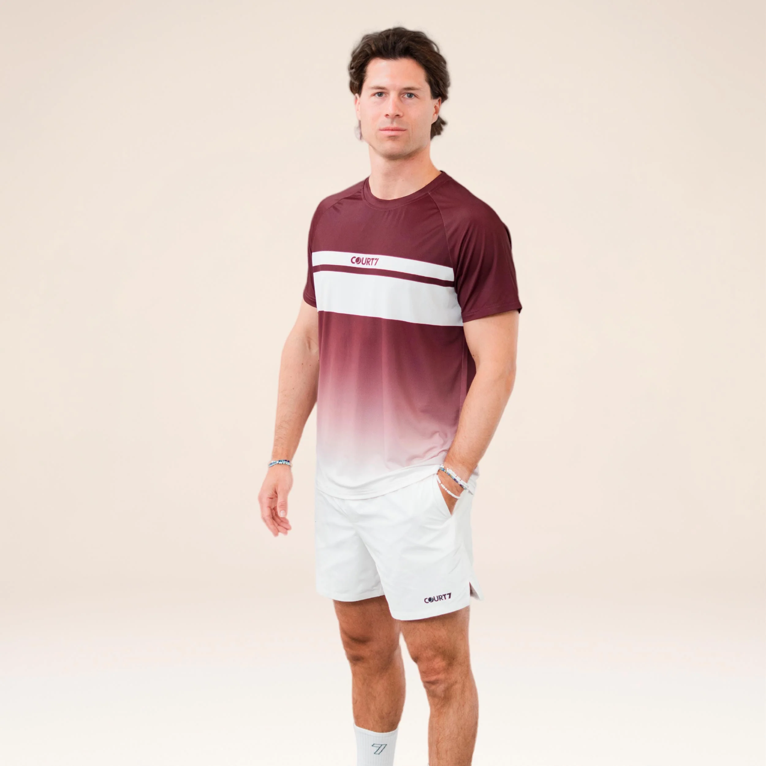 Performance Gradient Stripe T-shirt Heren - rood - Image 4