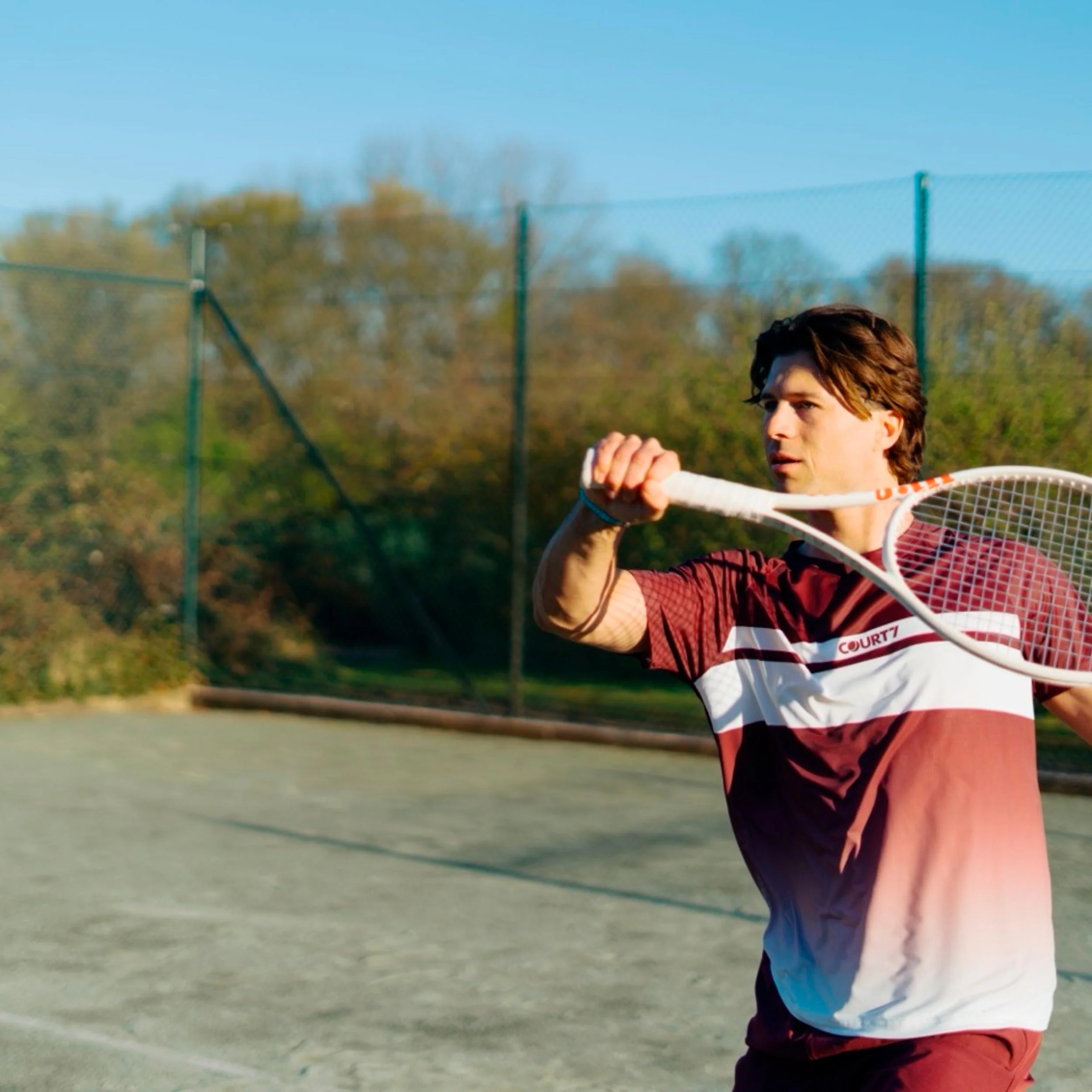Performance Gradient Stripe T-shirt Heren - rood - Image 6