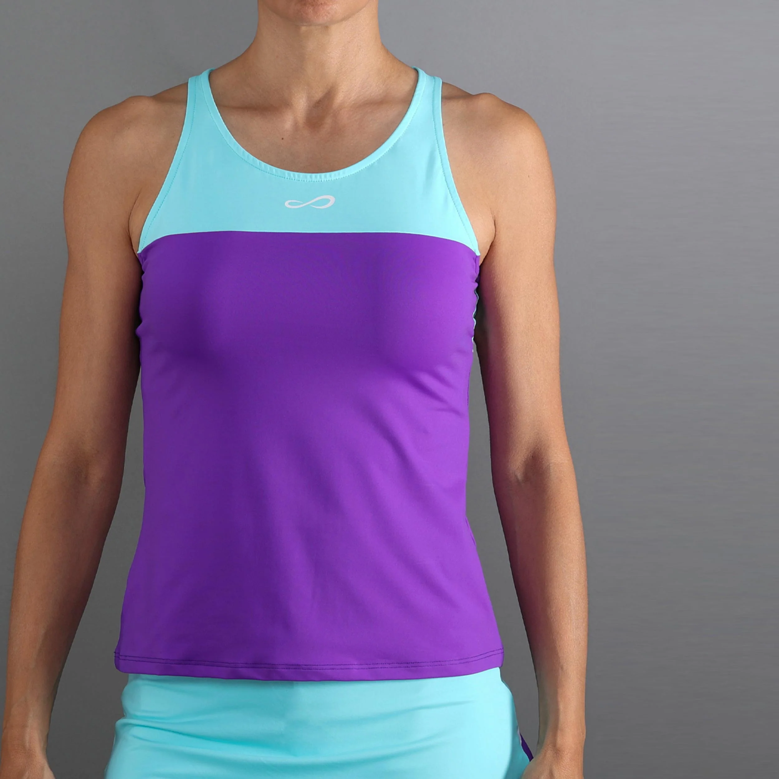 Bloom Tanktop Dames-paars, turkoois
