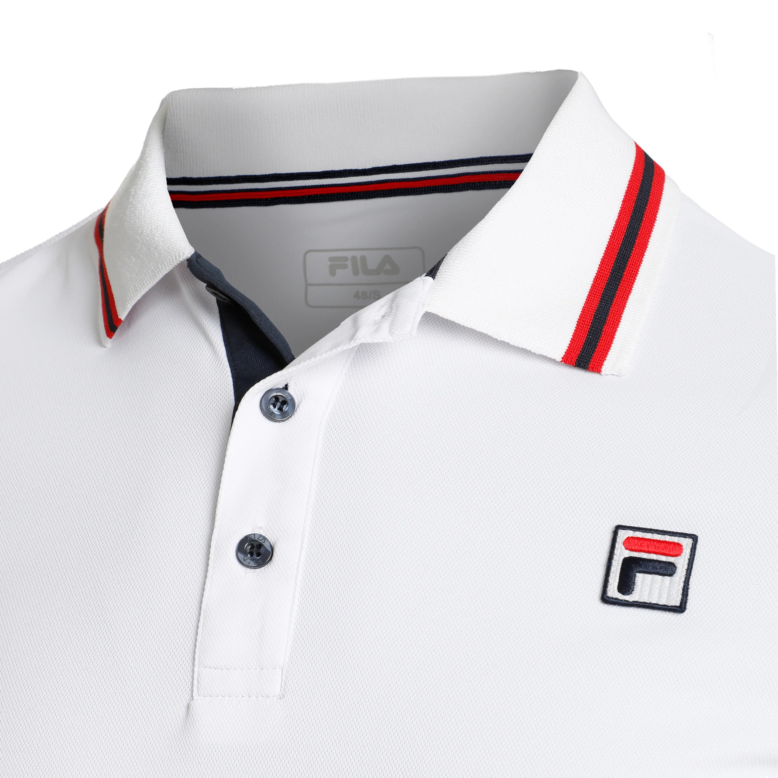 Core Button Piro Polo Heren-Wit,Rood - Image 3