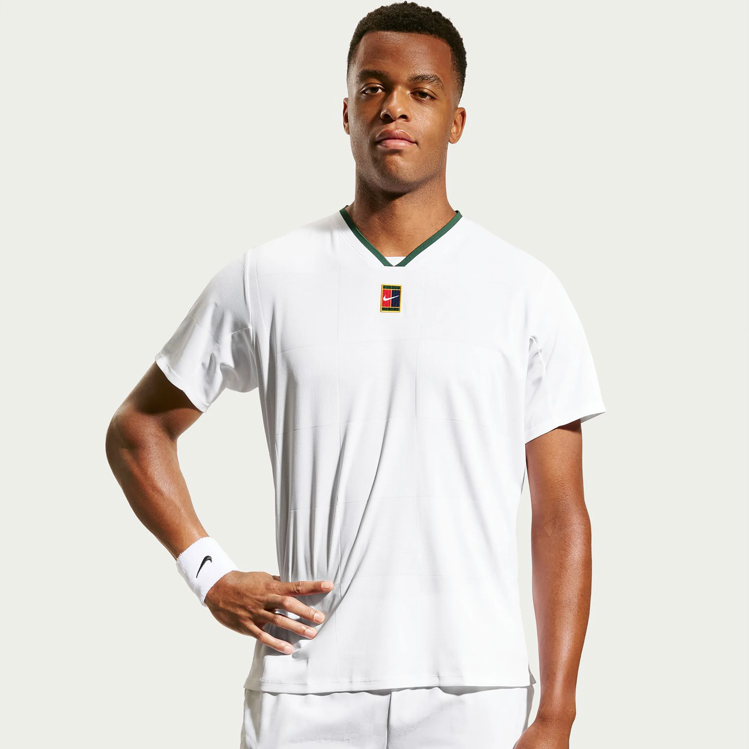 Court Dri-Fit Advantage Slam T-shirt Heren - wit, groen