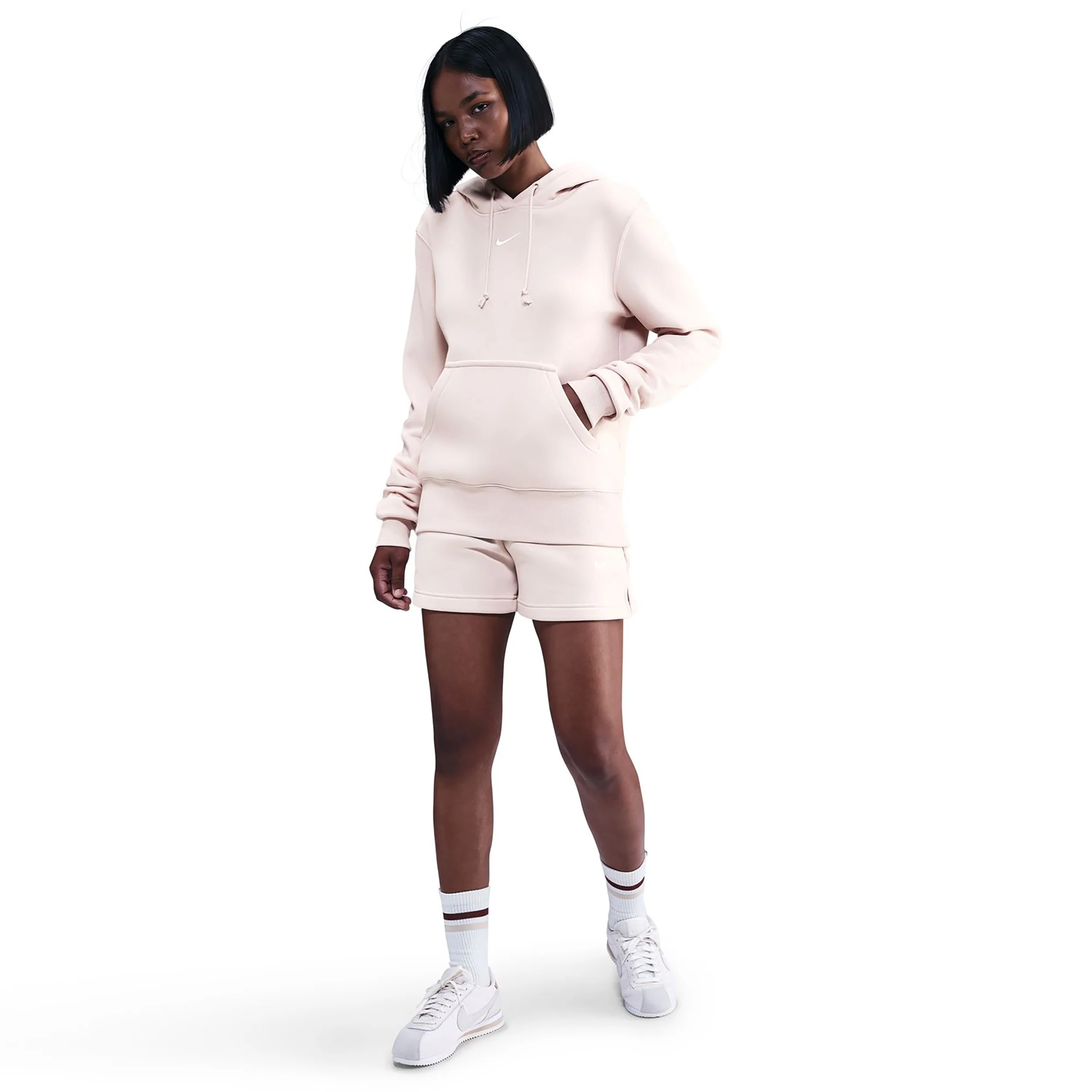 Phoenix Fleece Sweater met capuchon Dames-oud roze