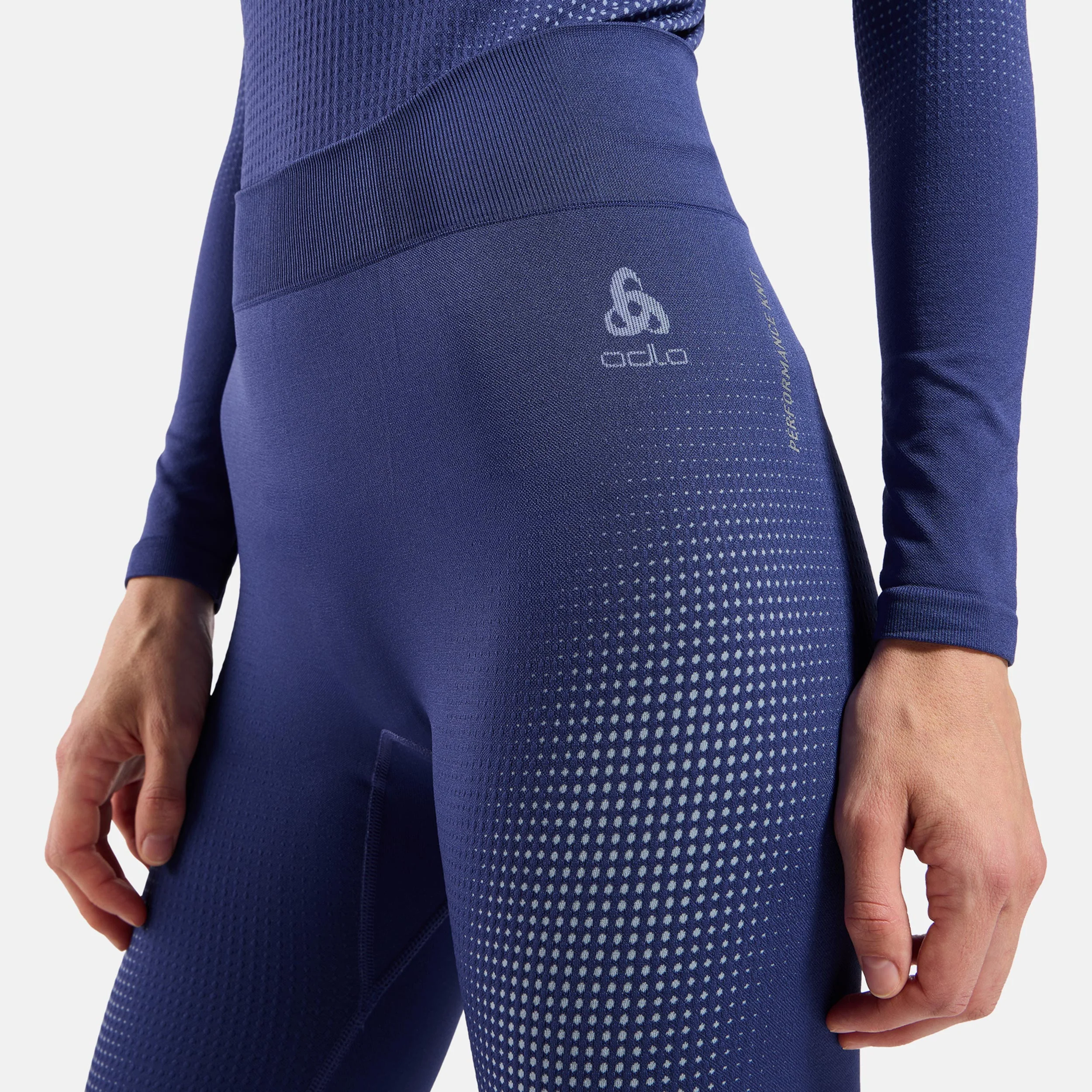 Performance Warm Eco Big Logo Bottom Long Tight Dames-blauw - Image 5