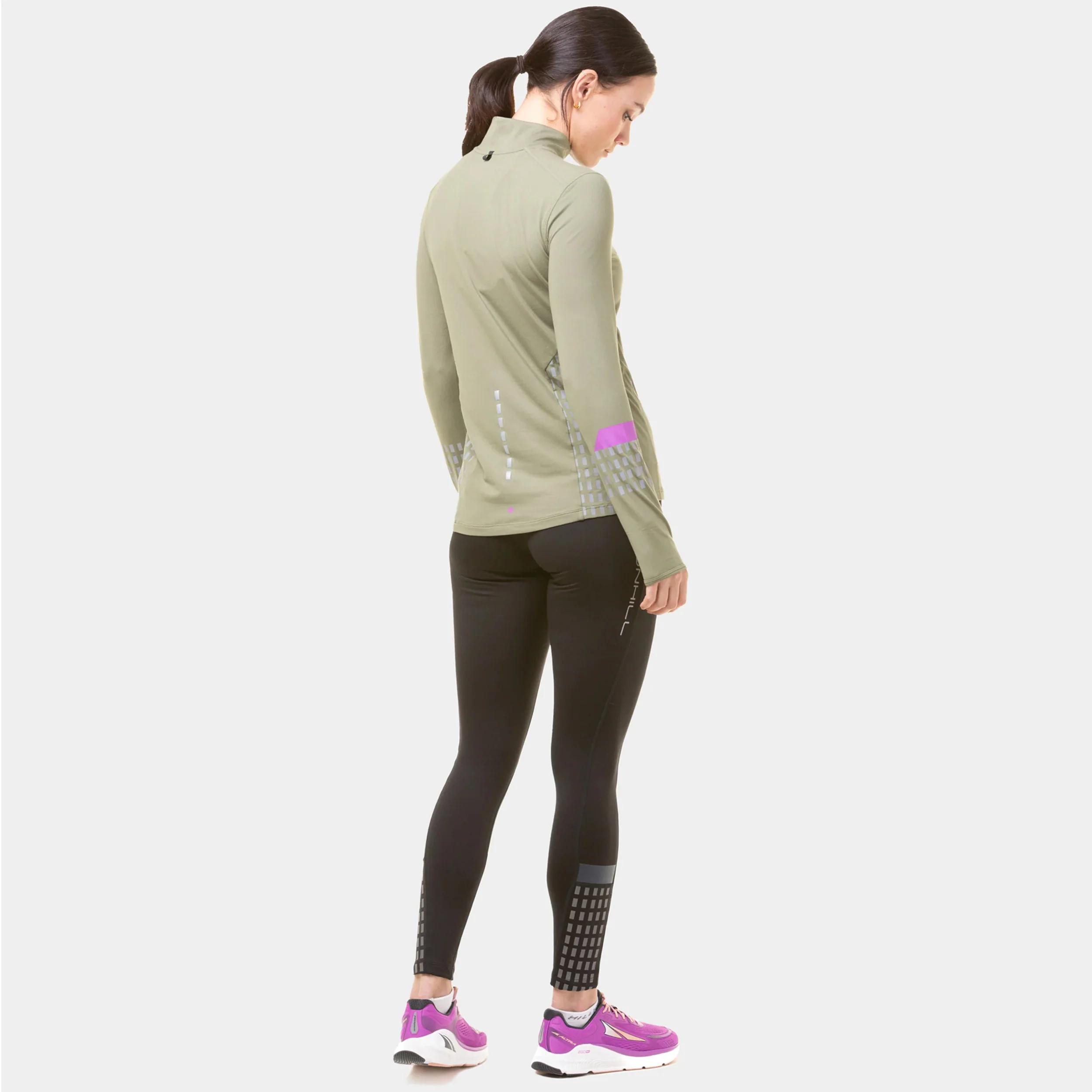 Tech Afterhours 1/2 Zip Hardloopshirt Dames-Olijf - Image 5