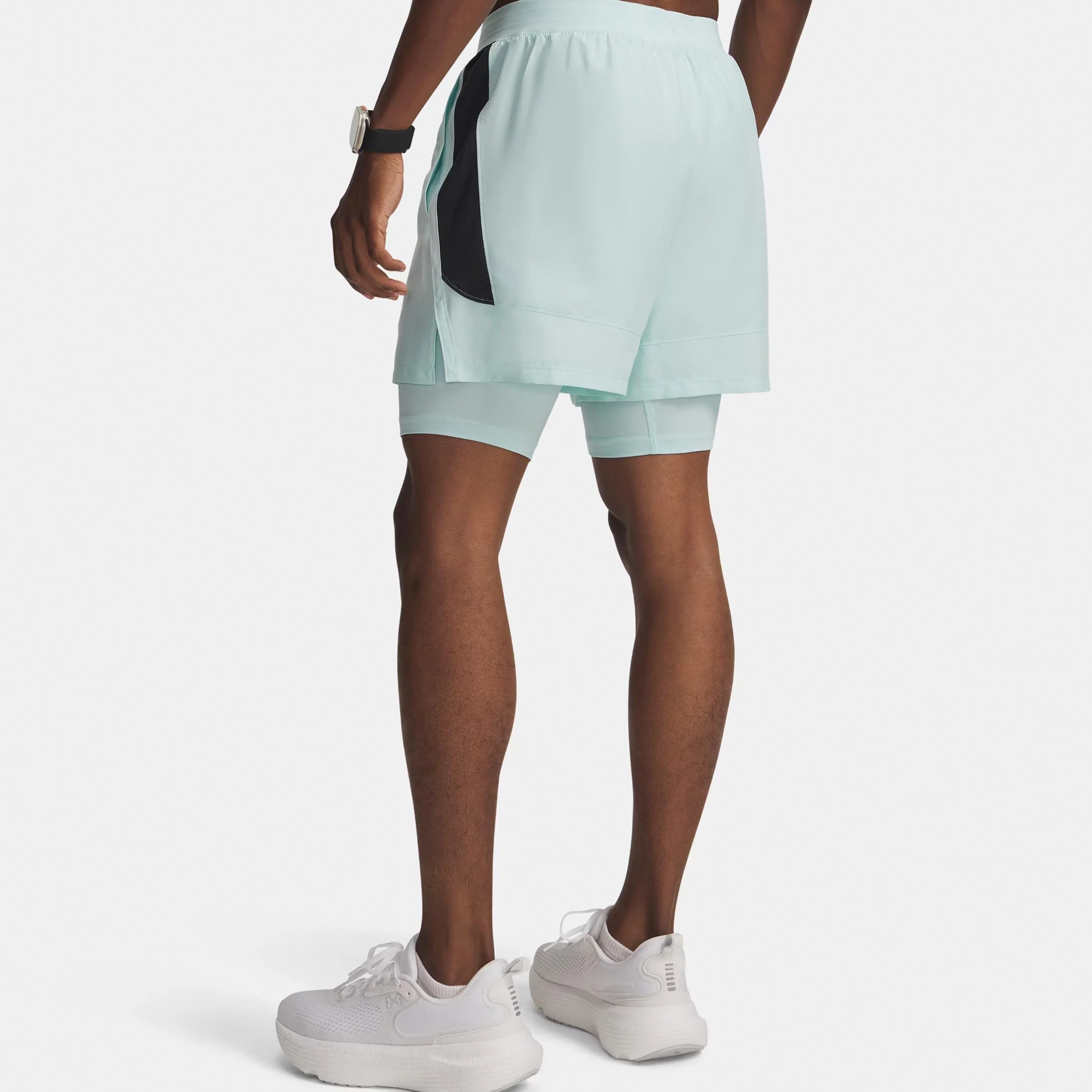 Launch 5in 2in1 Hardloopshorts Heren-mint, zwart - Image 2