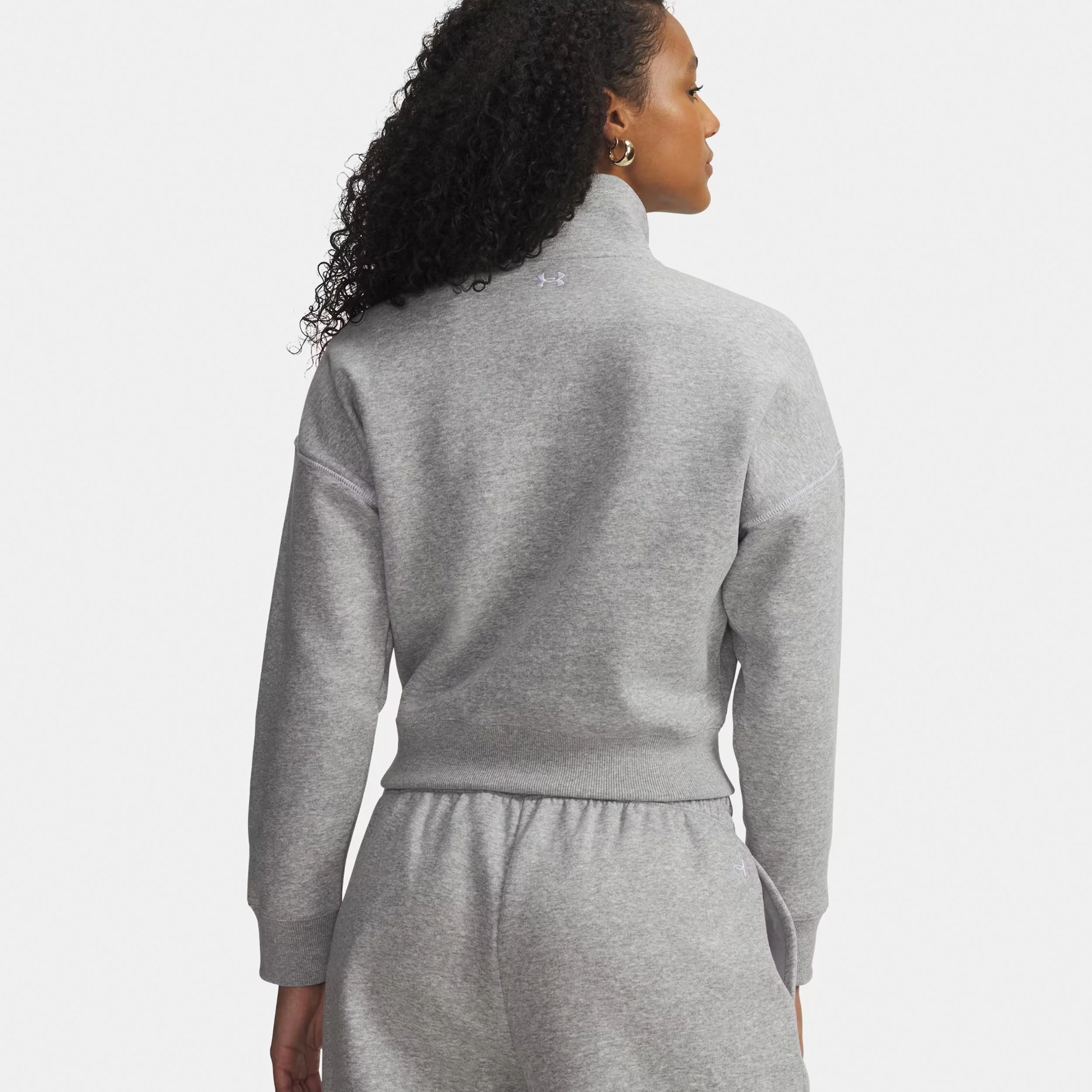 Rival Fleece Script Halfzip Sweatshirt Dames - grijs, wit - Image 2