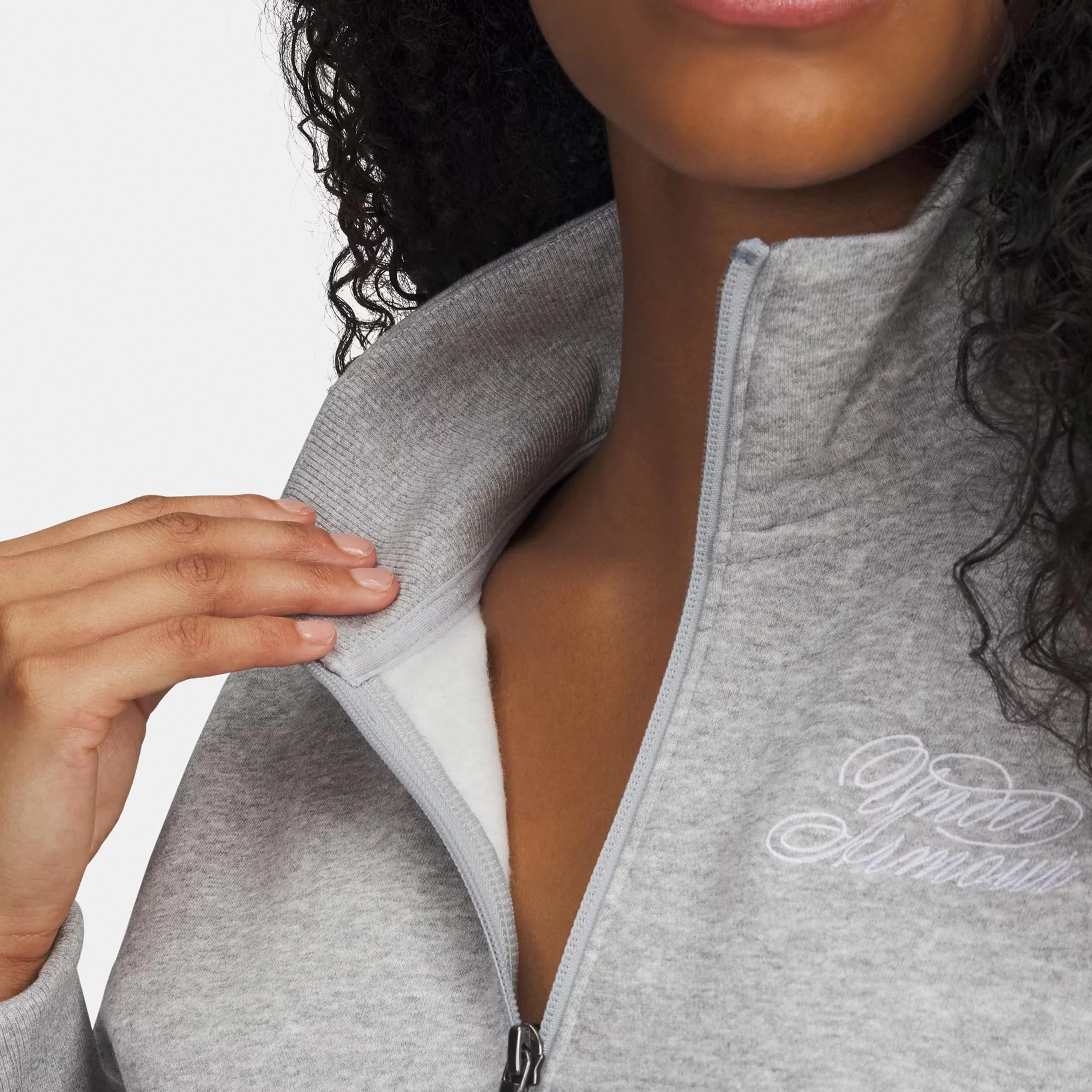 Rival Fleece Script Halfzip Sweatshirt Dames - grijs, wit - Image 3