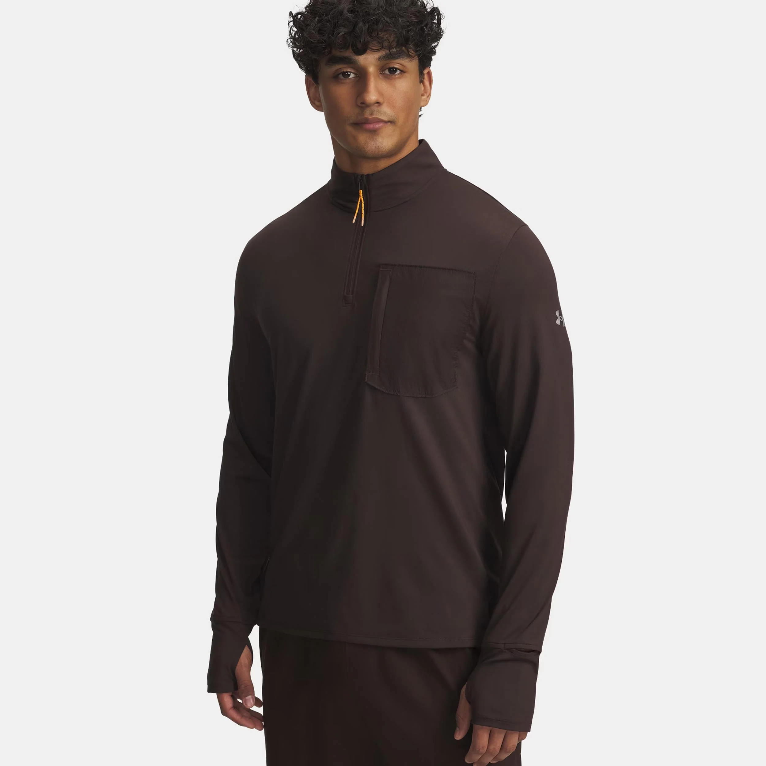 Run Trail Quarter Zip Topje hardlopen Heren-bruin