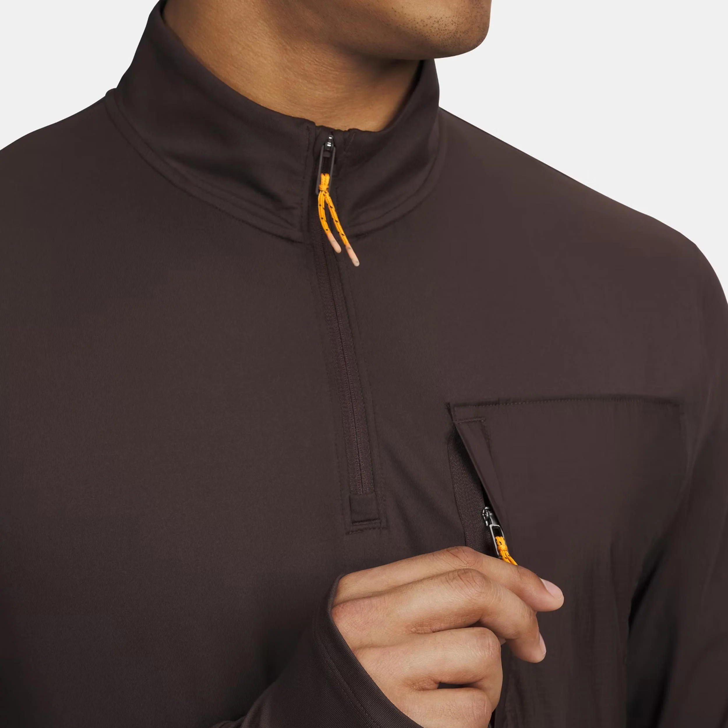 Run Trail Quarter Zip Topje hardlopen Heren-bruin - Image 3